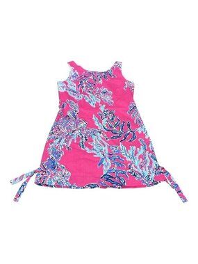 Lily Pulitzer Girls Pink white Blue Coral Seaweed Print sleeveless Dress Size 12